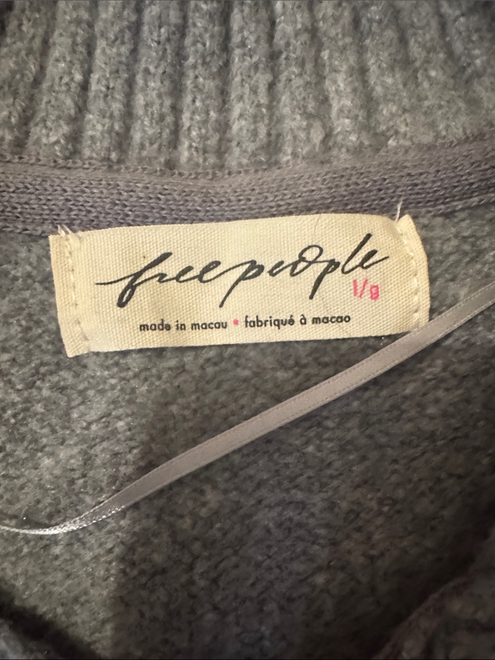 NWOT Free People Gray Shawl-Collar Button Sweater - Picture 2 of 6